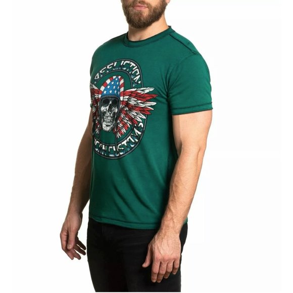 AFFLICTION Men's T-Shirt S/S INTERSTATE Tee Black - Picture 7 of 12